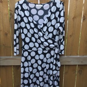 Speechless Black Dress with White Polka Dots